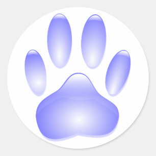 Sticker Rond Empreinte de patte de chien de verre