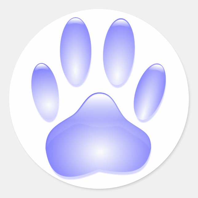 Sticker Rond Empreinte de patte de chien de verre (Devant)