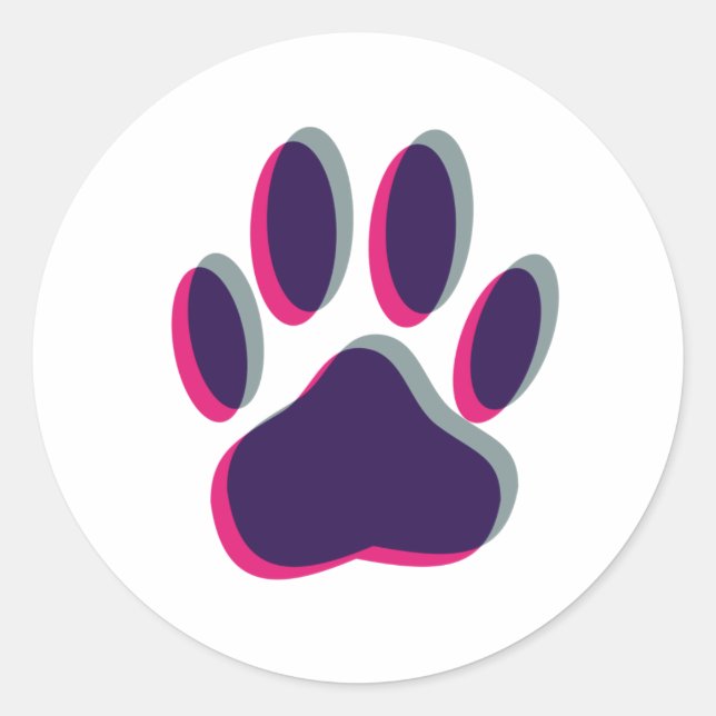 Sticker Rond Empreinte de patte de chien hors de l'attention (Devant)