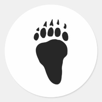 Sticker Rond Empreinte de patte de l'ours Silhouette