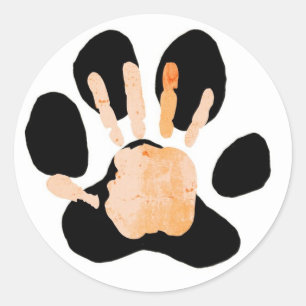Sticker Rond empreinte de patte de main
