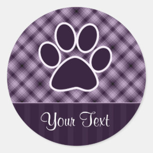 Sticker Rond Empreinte de patte pourpre