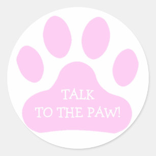 Sticker Rond Empreinte de patte rose