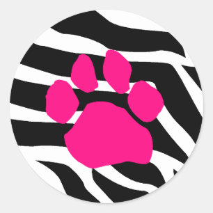 Sticker Rond Empreinte de patte Zebra