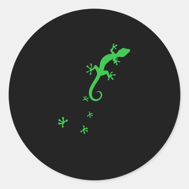 Sticker Rond Empreinte Gecko Reptiles Reptiles Reptiles Lizard  (Devant)