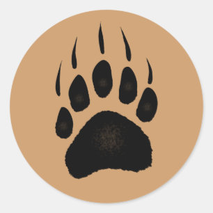 Sticker Rond Empreinte grizzly