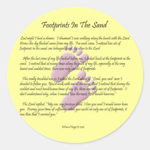 Sticker Rond Empreintes Dans Le Sable