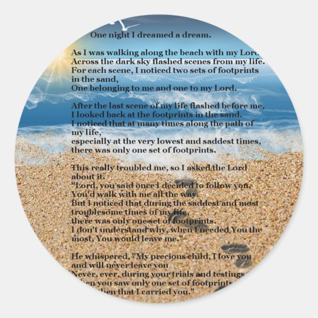 Sticker Rond Empreintes dans le sable (Devant)