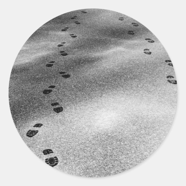 Sticker Rond Empreintes de neige (Devant)