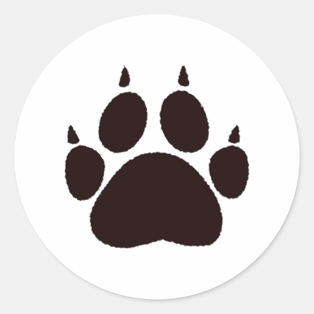 Sticker Rond Empreintes de pattes de chat (Devant)