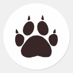 Sticker Rond Empreintes de pattes de chat