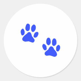 Sticker Rond Empreintes de pattes de chiens
