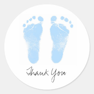 Sticker Rond Empreintes pour bébés noirs et blancs