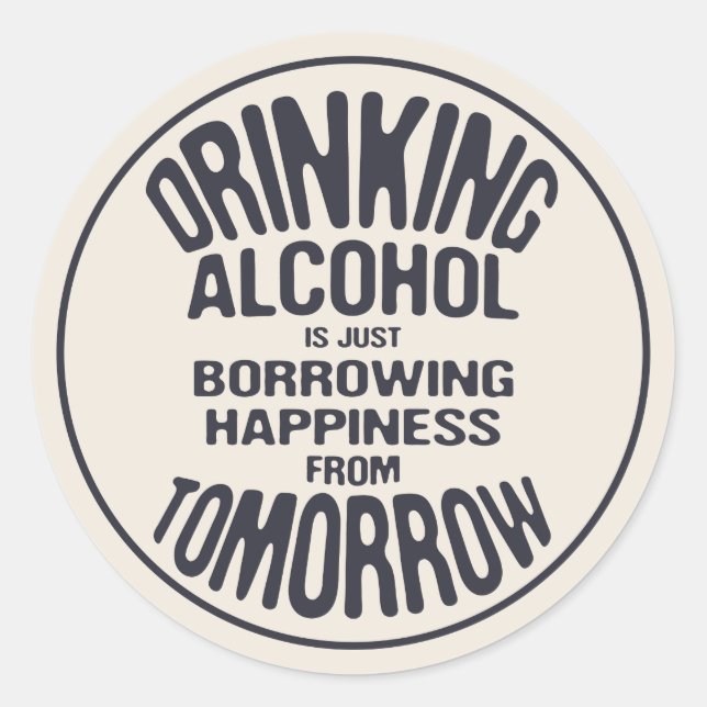 Sticker Rond Emprunter le bonheur (Devant)