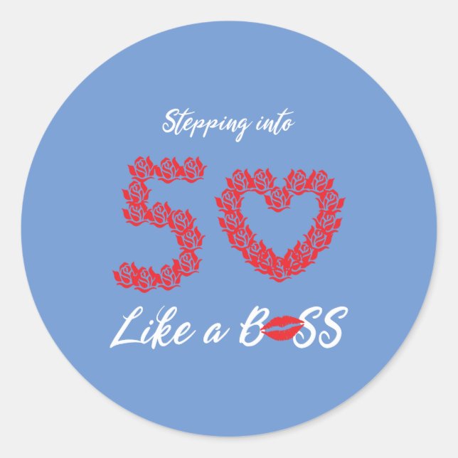 Sticker Rond En 50, comme un patron (Devant)