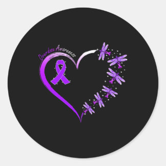 Sticker Rond En Août, Nous Portons Violet Overdose Sensibilisat