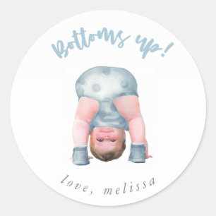 Sticker Rond En bas ! Garçon (bleu acier/blonde)
