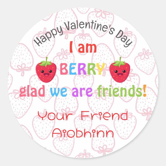Sticker Rond En classe Saint-Valentin (Devant)