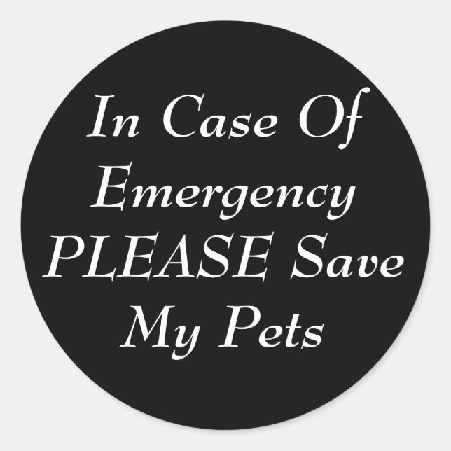 Sticker Rond En Coque D'Urgence S'IL VOUS PLAÎT Enregistrer Mes (Devant)