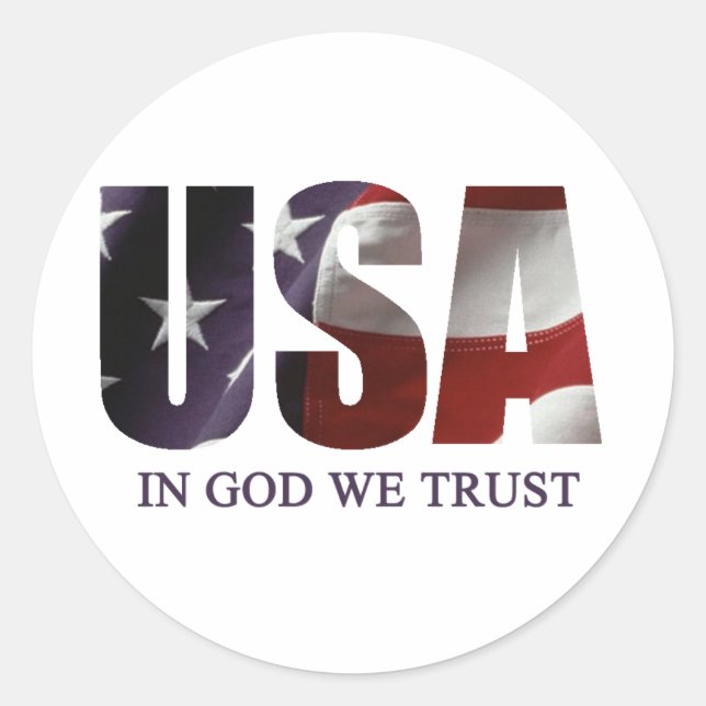 Sticker Rond En Dieu, nous faisons confiance (Devant)
