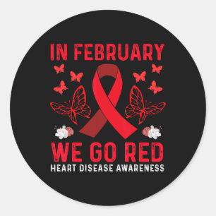 Sticker Rond En Février Nous Allons Red American Heart Disease