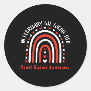 Sticker Rond En Février, Nous Portons Connaissance Des Maladies