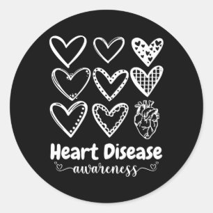 Sticker Rond En Février, Nous Portons Red Heart Disease Awarene