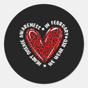 Sticker Rond En Février, Nous Portons Une Sensibilisation Aux M