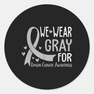 Sticker Rond En Mai, Nous Portons Gris Cerveau Mois de sensibil