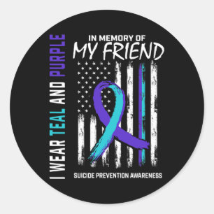 Sticker Rond En mémoire Ami Prévention du suicide Amer