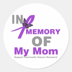 Sticker Rond En mémoire de ma mère cancer du pancréas