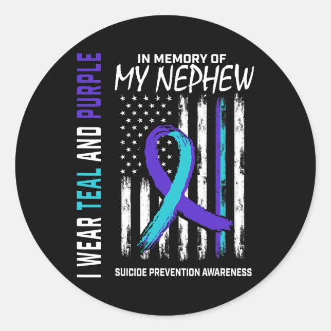Sticker Rond En Mémoire De Ma Prévention Du Suicide Nephew (Devant)