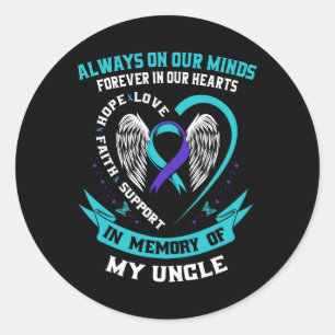 Sticker Rond En Mémoire De Mon Oncle Prévention Du Suicide