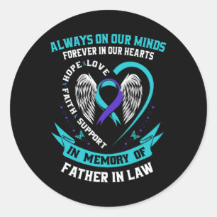 Sticker Rond En mémoire de mon père en droit Sensibilisation au