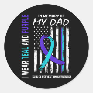 Sticker Rond En Mémoire De Papa Prévention Suicide Amer