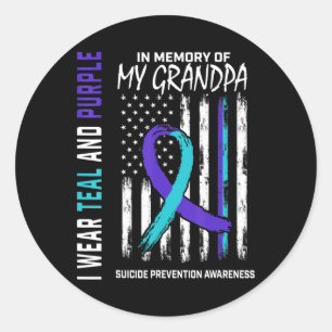 Sticker Rond En Mémoire Grand-Père Prévention Suicide Ame