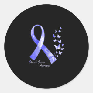 Sticker Rond En Novembre Nous Portons Périwinkle Ruban Stomach 