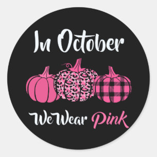 Sticker Rond en octobre, nous portons du rose (2)