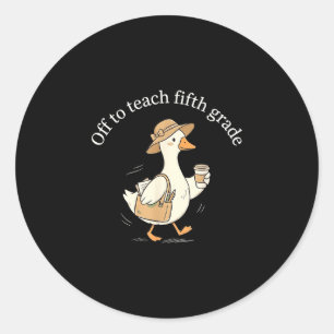 Sticker Rond En route pour enseigner le café pour enseignant d'