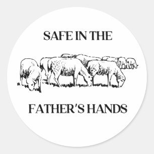 Sticker Rond En sécurité dans la main du père christianisme foi