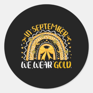 Sticker Rond En septembre, portez de l'or pour la sensibilisati
