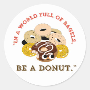 STICKER ROND EN UN MOT DE SACS, SOYEZ UN DONUTS