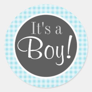 Sticker Rond En vichy Blizzard Bleu ; À damiers