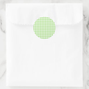 Sticker Rond En vichy classique vert printemps
