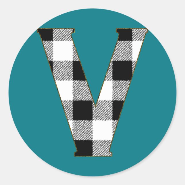 STICKER ROND EN VICHY V (Devant)