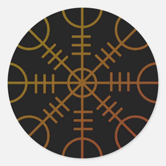 Sticker Rond Enchanted Aegishjalm Helm de Awe Rune (Devant)