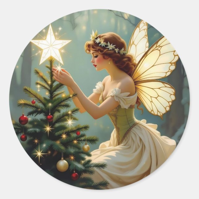 Sticker Rond Enchanted Fairy Christmas (Devant)