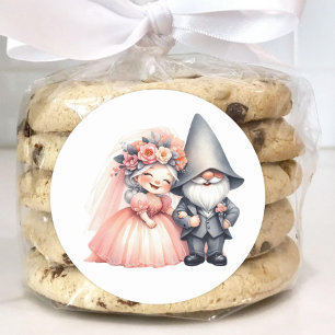 Sticker Rond Enchanter Garden Gnome Romantique Fairytale Mariag