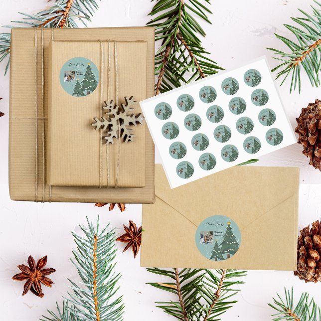 Sticker Rond Enchanter Noël Arbre doux FlaksPhoto (Créateur téléchargé)