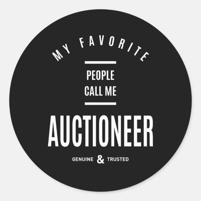 Sticker Rond Enchère Travail Titre du travail Cadeau (Devant)